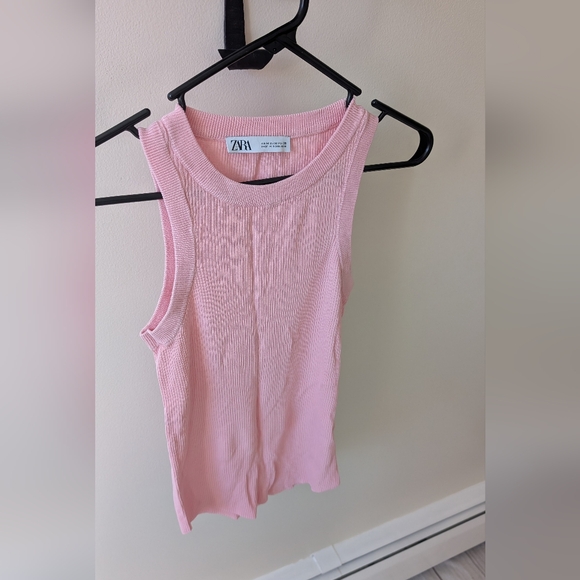 Zara casual baby 🩷 Pink ribbed tank top. Size medium - Picture 3 of 6